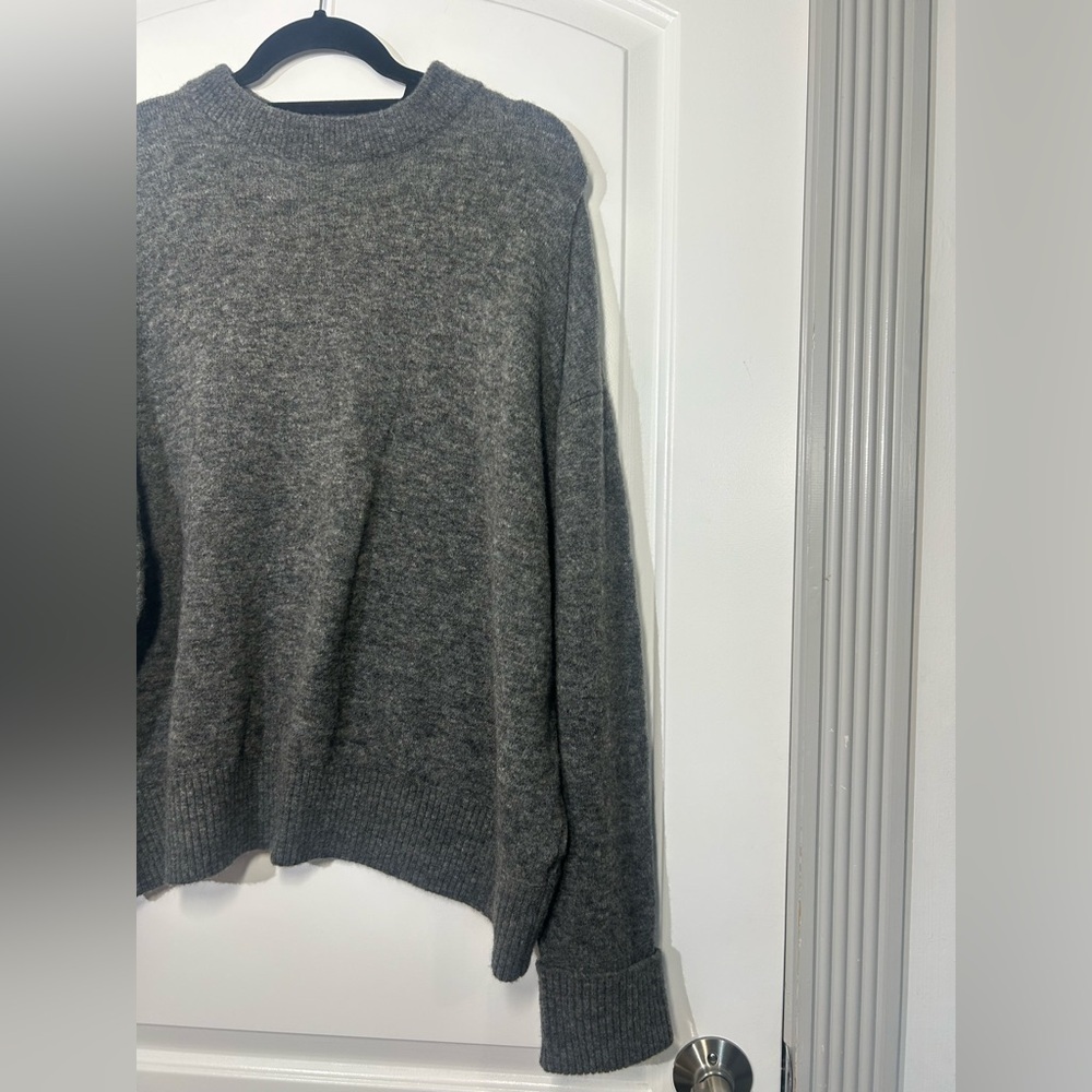 Anthropologie PILCRO Juno Crewneck Grey Wool Blend Sweater Size S preppy chic - Picture 6 of 16